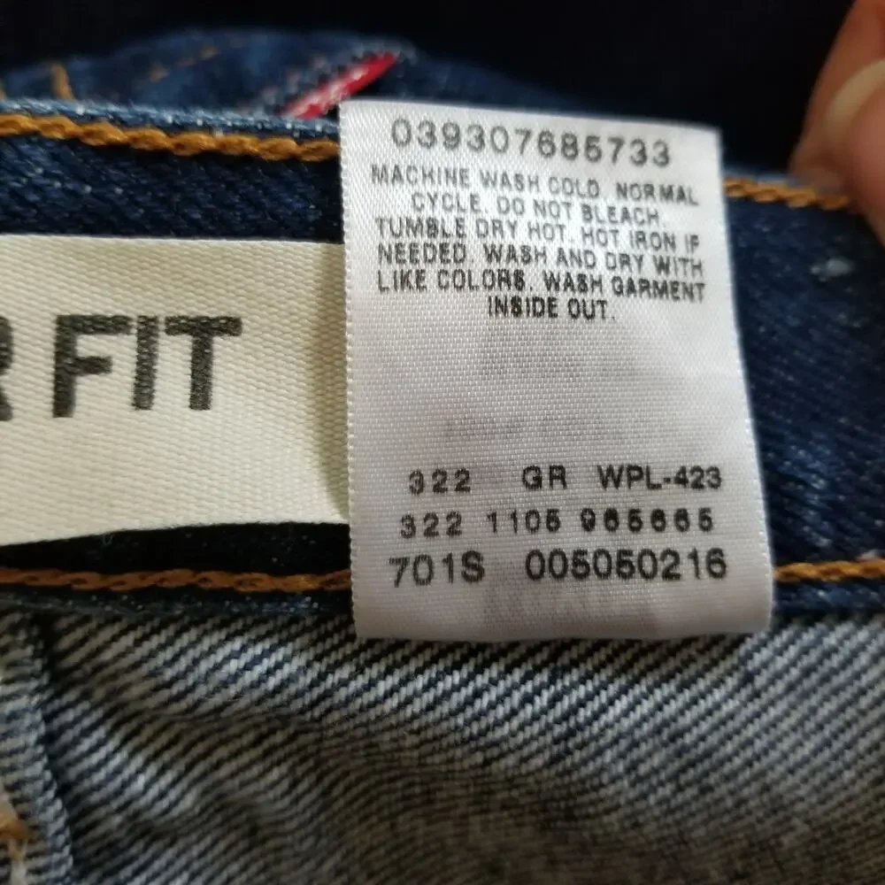 Vintage Y2K Men's Levi's 505 Dark Wash Regular Fit Straight Leg Jeans, 40x30